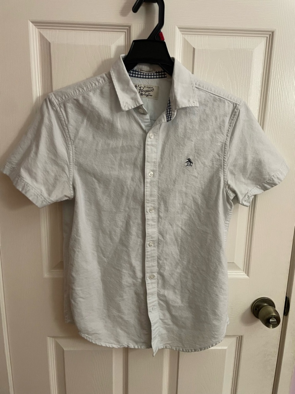 Original Penguin White Short-Sleeve Casual Button-Down Shirt